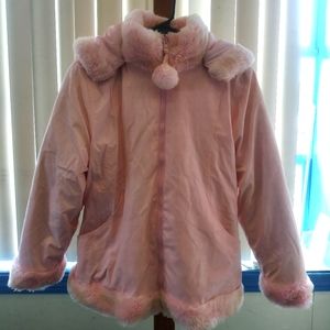 Pink Faux leather/fur reversible coat
